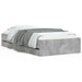 Cadru de pat cu sertare, gri beton, 75x190 cm, lemn prelucrat - WALTI WALTI