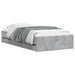 Cadru de pat cu sertare, gri beton, 75x190 cm, lemn prelucrat - WALTI WALTI