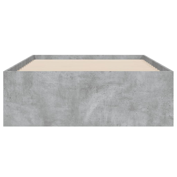 Cadru de pat cu sertare, gri beton, 75x190 cm, lemn prelucrat - WALTI WALTI