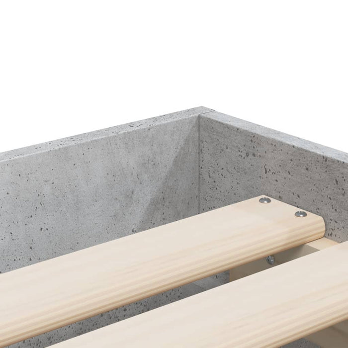 Cadru de pat cu sertare, gri beton, 75x190 cm, lemn prelucrat - WALTI WALTI