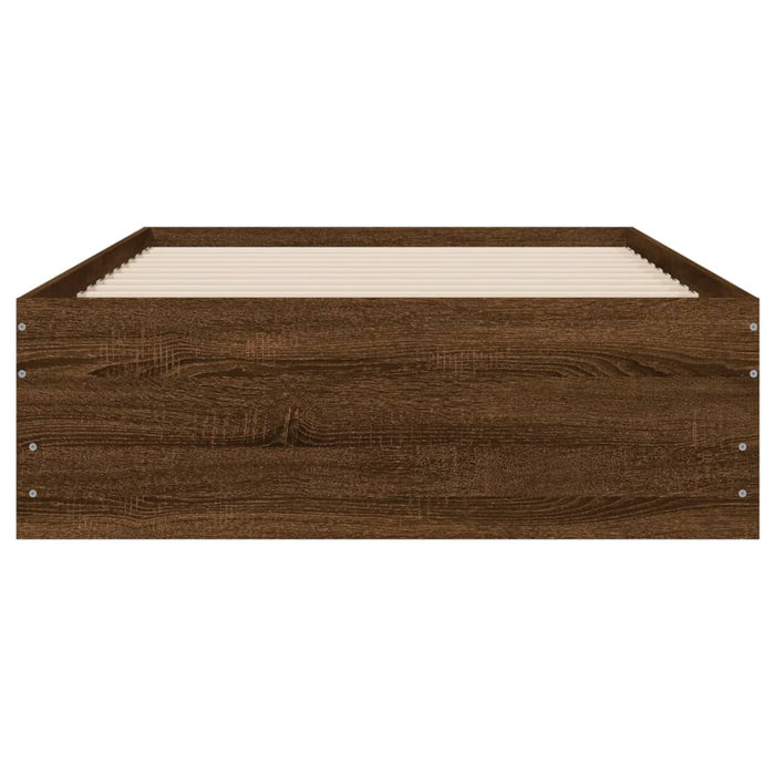Cadru de pat cu sertare stejar maro 75x190 cm lemn prelucrat - WALTI WALTI