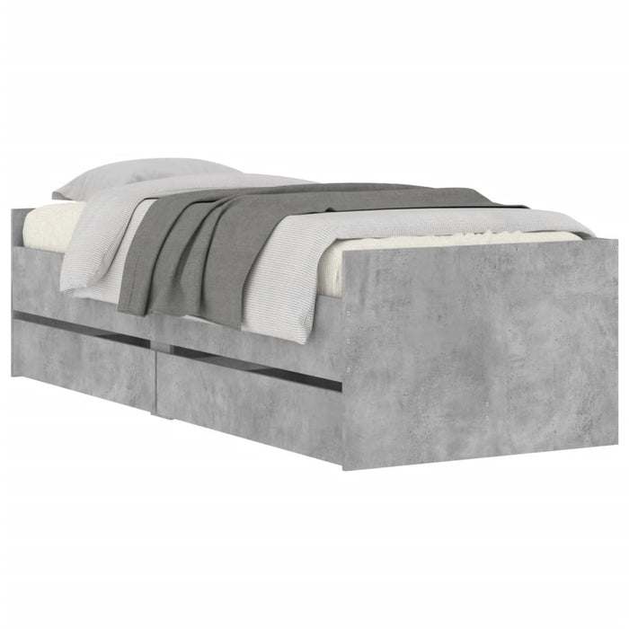 Cadru de pat cu sertare, gri beton, 90x200 cm - WALTI WALTI