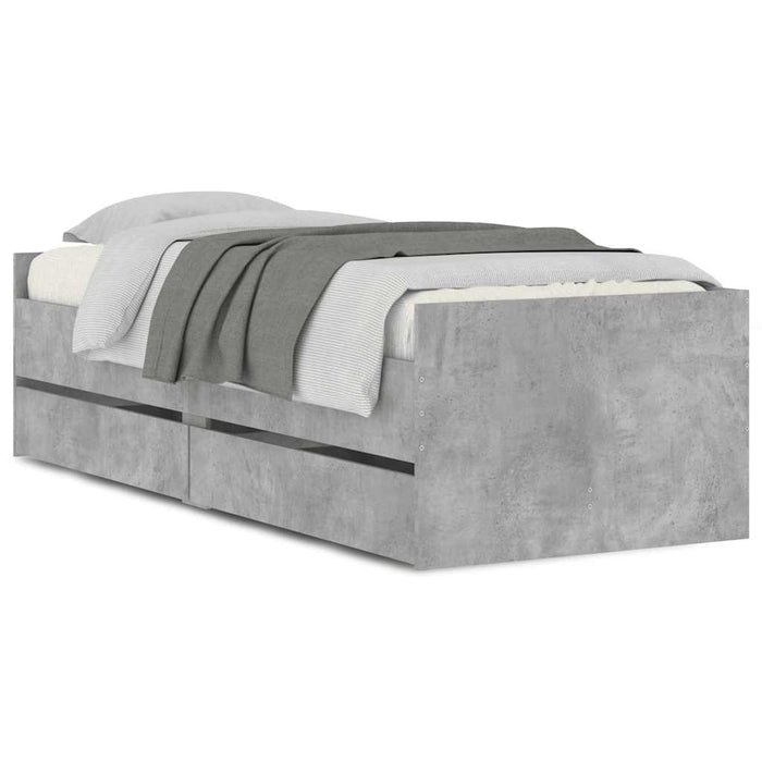 Cadru de pat cu sertare, gri beton, 90x190 cm - WALTI WALTI