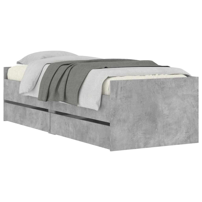 Cadru de pat cu sertare, gri beton, 90x190 cm - WALTI WALTI