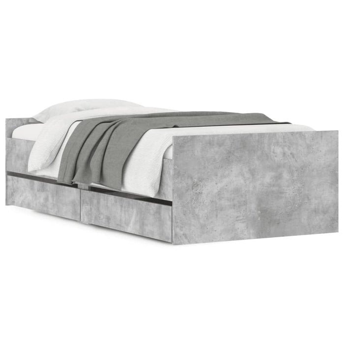 Cadru de pat cu sertare, gri beton, 100x200 cm - WALTI WALTI