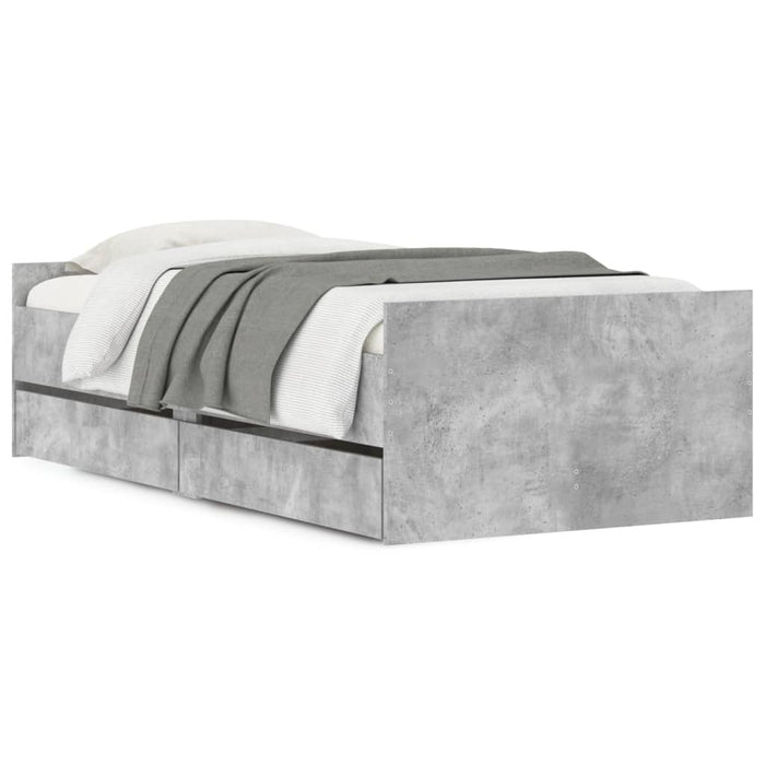 Cadru de pat cu sertare, gri beton, 90x200 cm - WALTI WALTI
