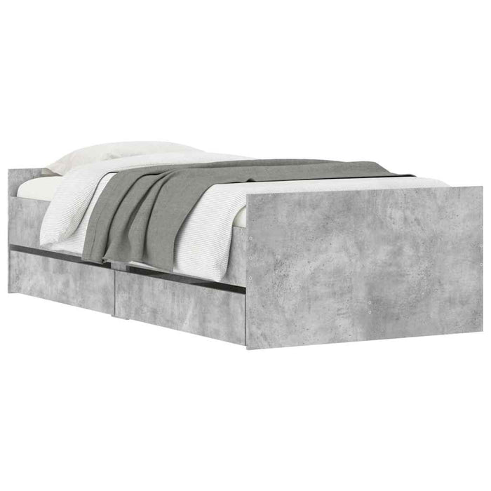 Cadru de pat cu sertare, gri beton, 90x190 cm WALTI