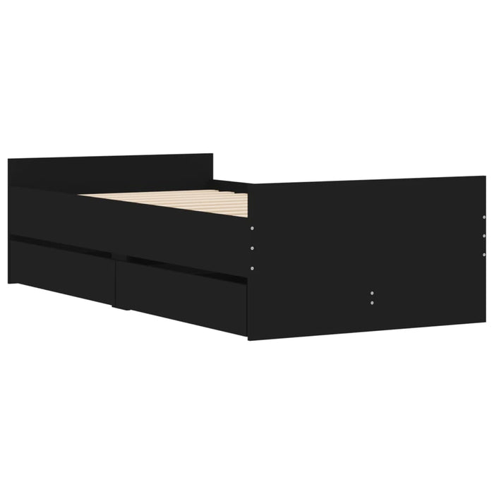 Cadru de pat cu sertare, negru, 75x190 cm mic, single - WALTI WALTI