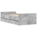 Cadru de pat cu sertare, gri beton, 75x190 cm, mic single - WALTI WALTI
