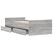 Cadru de pat cu sertare, sonoma gri, 75x190 cm, mic single - WALTI WALTI