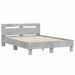 Cadru de pat cu tăblie gri beton 120x190 cm lemn prelucrat - WALTI WALTI