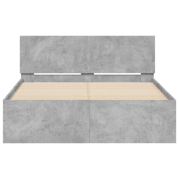 Cadru de pat cu tăblie, gri beton, 120x200 cm - WALTI WALTI