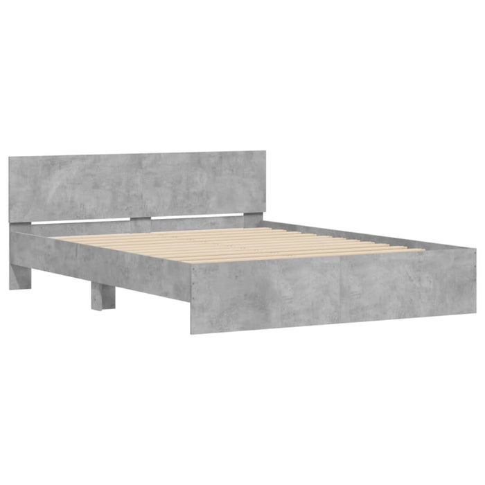 Cadru de pat cu tăblie, gri beton, 140x190 cm - WALTI WALTI