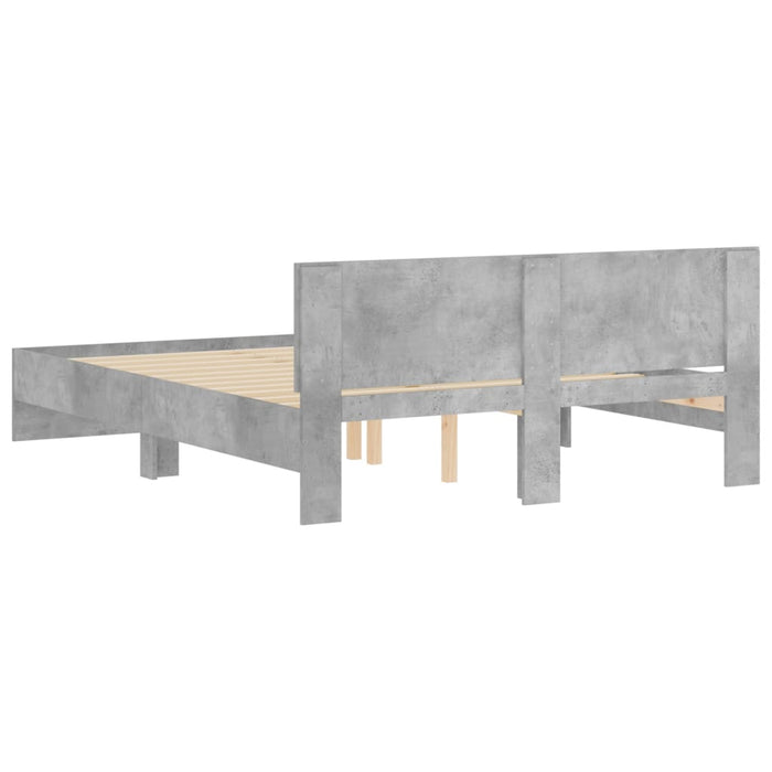 Cadru de pat cu tăblie, gri beton, 140x190 cm - WALTI WALTI