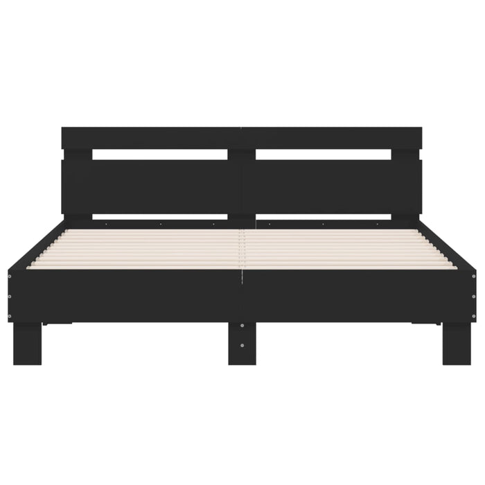 Cadru de pat cu LED fără saltea Negru 150x200 cm WALTI