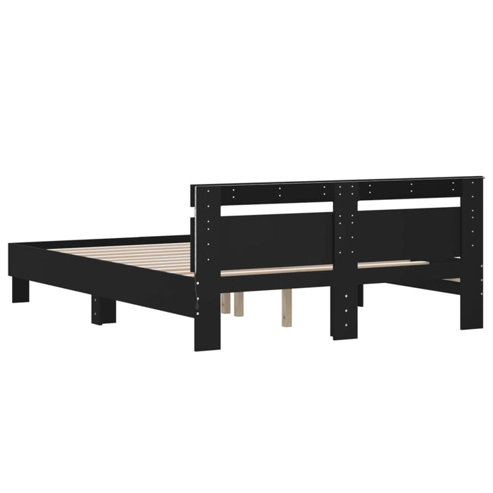 Cadru de pat cu LED fără saltea Negru 150x200 cm WALTI