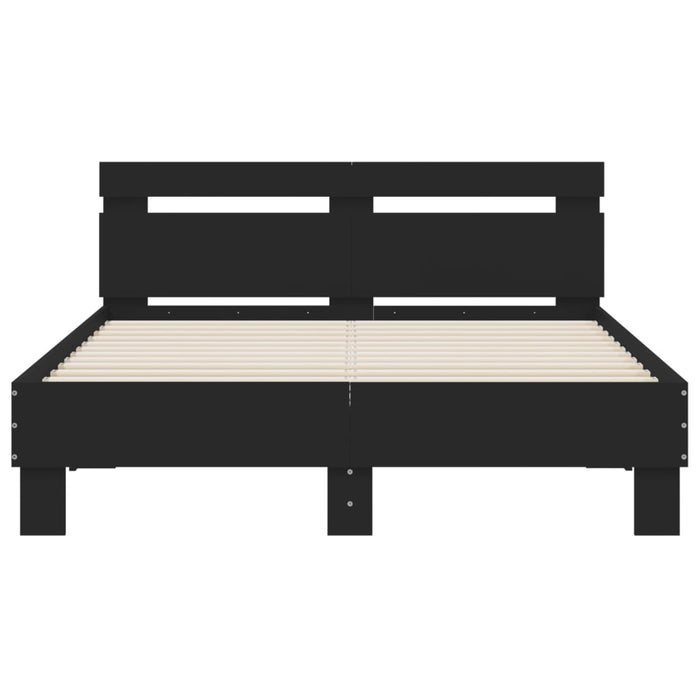 Cadru de pat cu tăblie și LED, negru, 135x190 cm - WALTI WALTI