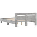 Cadru de pat cu tăblie și LED, gri beton, 135x190 cm - WALTI WALTI