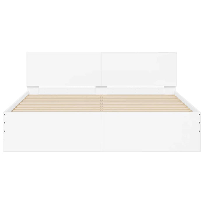 Cadru de pat cu tăblie și LED, alb, 150x200 cm - WALTI WALTI
