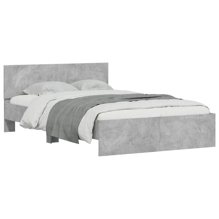 Cadru de pat cu tăblie și LED, gri beton, 120x200 cm - WALTI WALTI