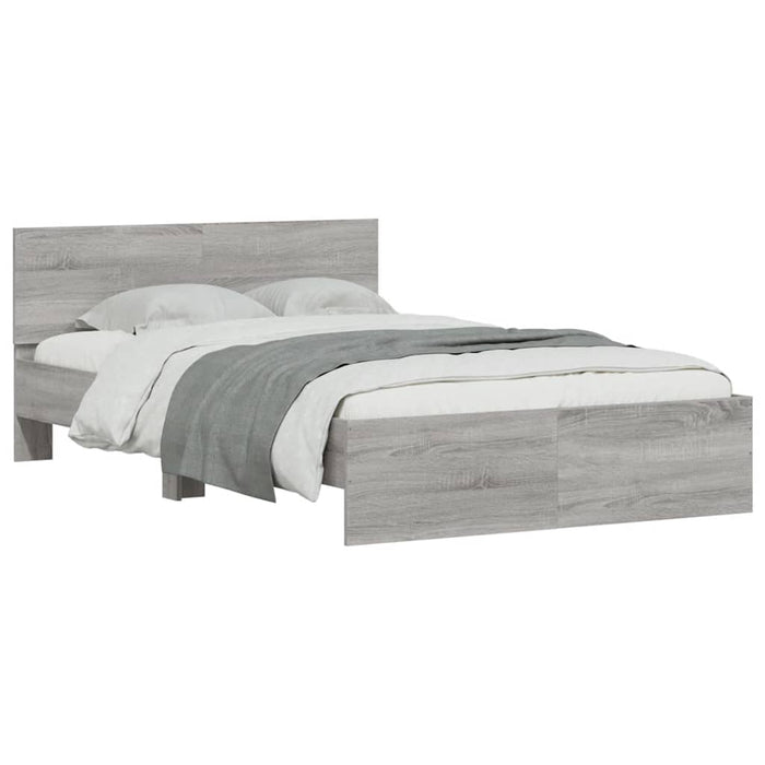 Cadru de pat cu tăblie și LED, gri sonoma, 140x190 cm - WALTI WALTI