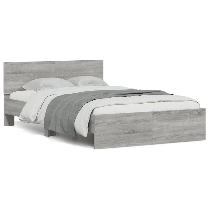 Cadru de pat cu tăblie și LED, gri sonoma, 140x190 cm - WALTI WALTI