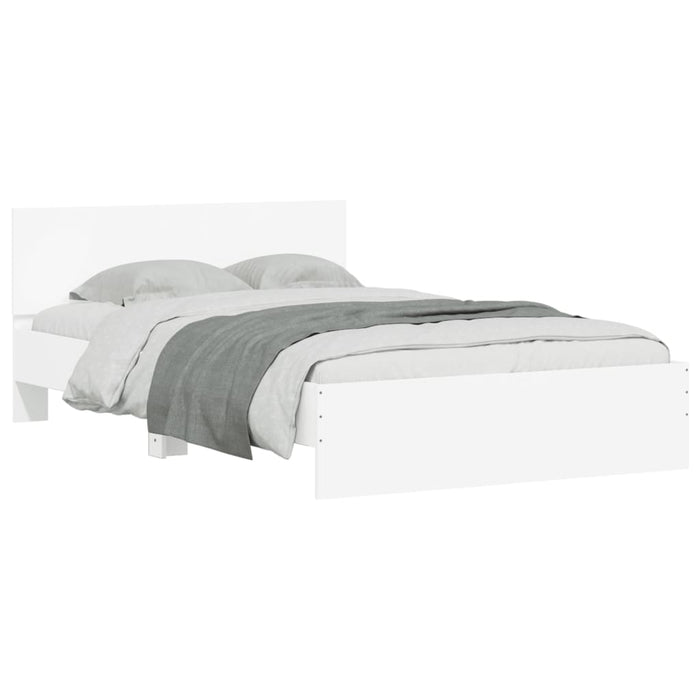 Cadru de pat cu tăblie și LED, alb, 135x190 cm - WALTI WALTI