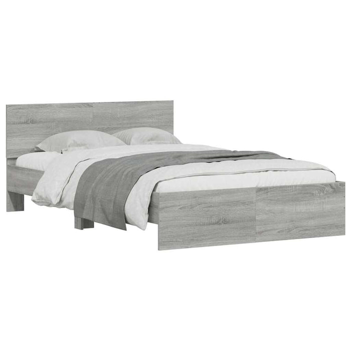 Cadru de pat cu tăblie și LED, gri sonoma, 120x190 cm - WALTI WALTI