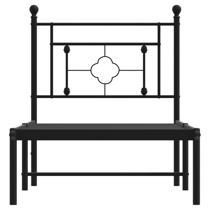 Cadru de pat metalic cu tăblie, negru, 75x190 cm - WALTI WALTI