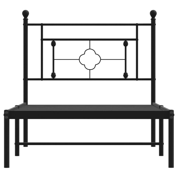 Cadru pat metalic cu tăblie, negru, 90x200 cm - WALTI WALTI