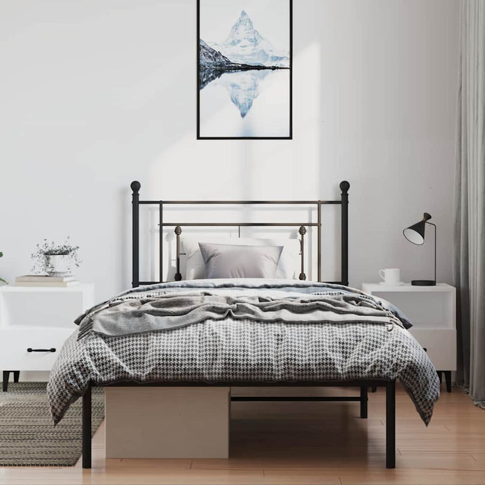 Cadru de pat din metal cu tăblie, negru, 100x200 cm - WALTI WALTI