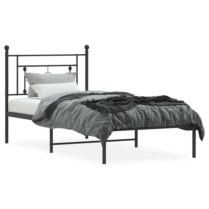 Cadru de pat din metal cu tăblie, negru, 100x200 cm - WALTI WALTI