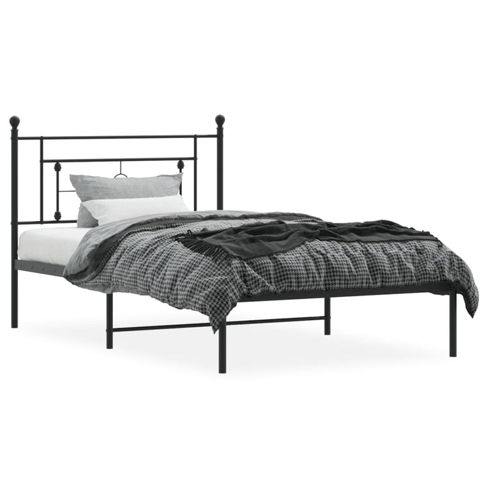 Cadru de pat din metal cu tăblie, negru, 107x203 cm - WALTI WALTI