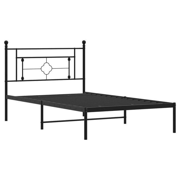 Cadru de pat din metal cu tăblie, negru, 107x203 cm - WALTI WALTI