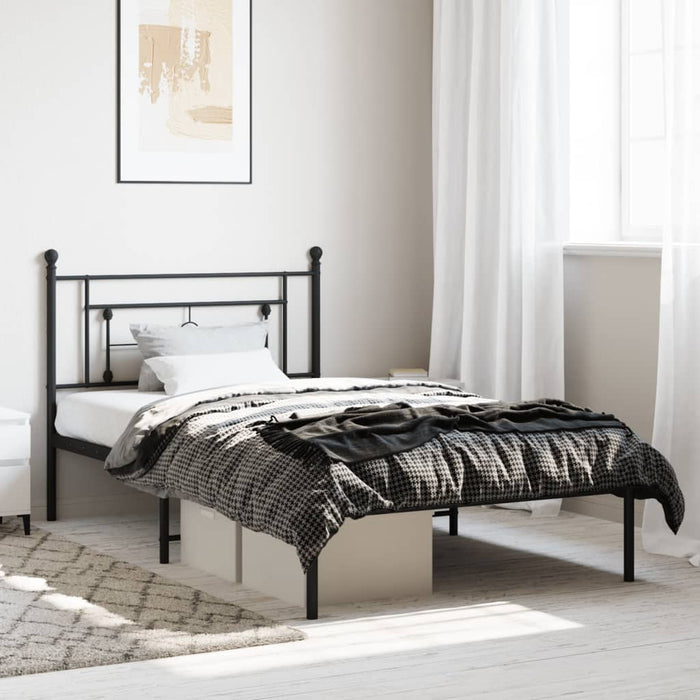 Cadru de pat din metal cu tăblie, negru, 107x203 cm - WALTI WALTI
