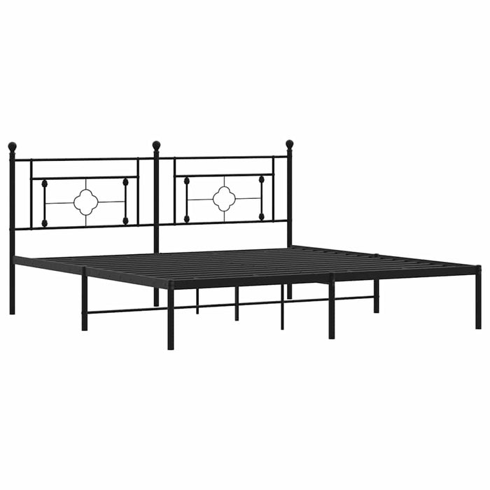Cadru de pat metalic cu tăblie, negru, 183x213 cm - WALTI WALTI