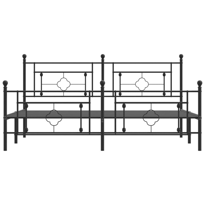 Cadru pat metalic cu tăblii de cap/picioare, negru, 183x213 cm - WALTI WALTI