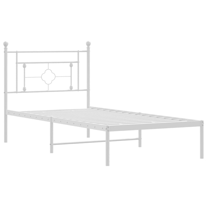 Cadru pat metalic cu tăblie, alb, 90x200 cm WALTI