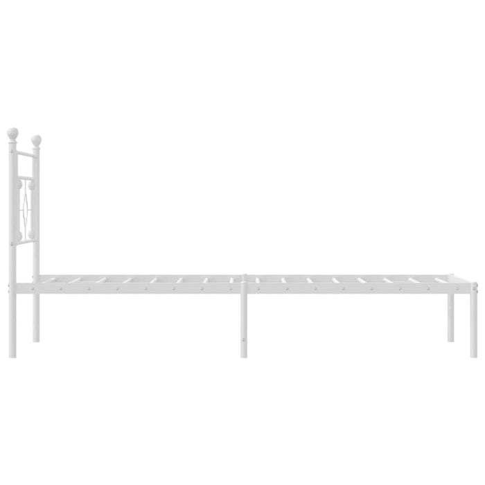 Cadru pat metalic cu tăblie, alb, 90x200 cm WALTI