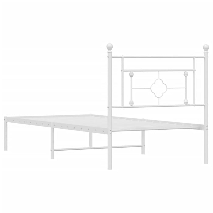 Cadru pat metalic cu tăblie, alb, 90x200 cm WALTI
