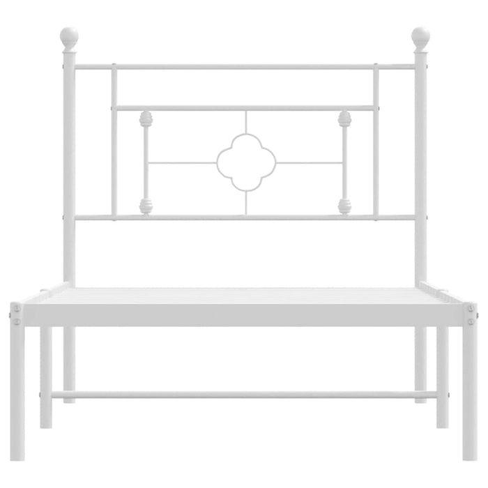 Cadru de pat din metal cu tăblie, alb, 100x200 cm WALTI