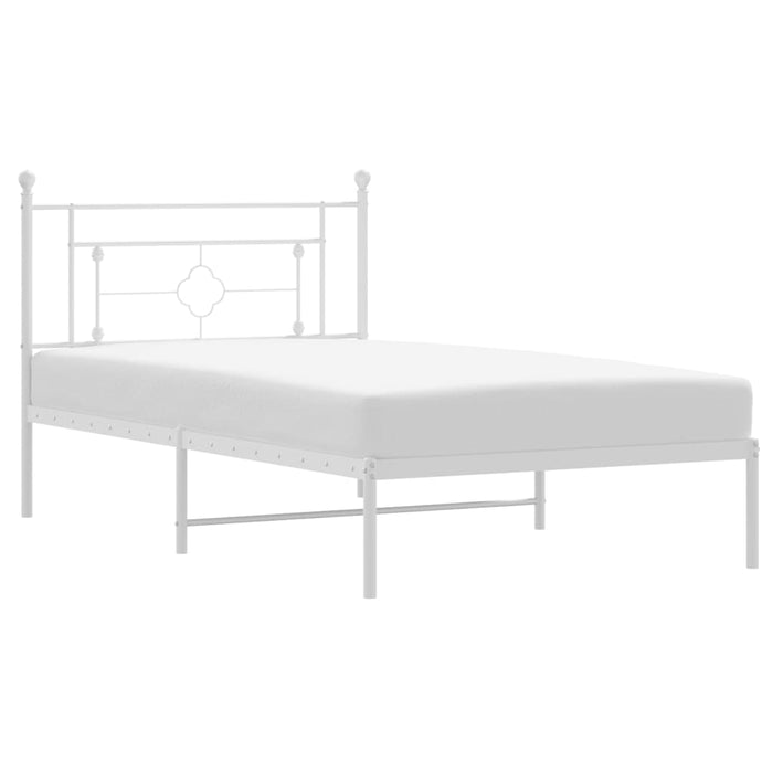 Cadru de pat din metal cu tăblie, alb, 107x203 cm - WALTI WALTI