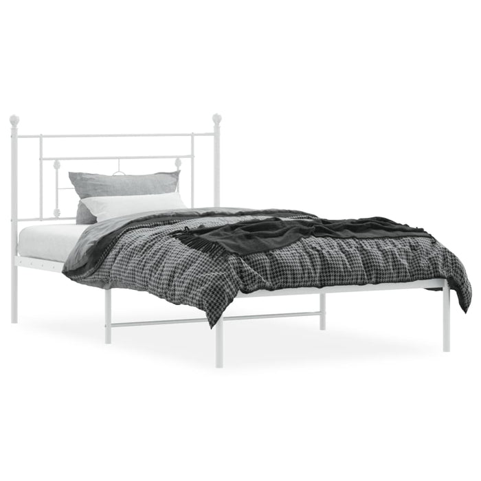 Cadru de pat din metal cu tăblie, alb, 107x203 cm - WALTI WALTI
