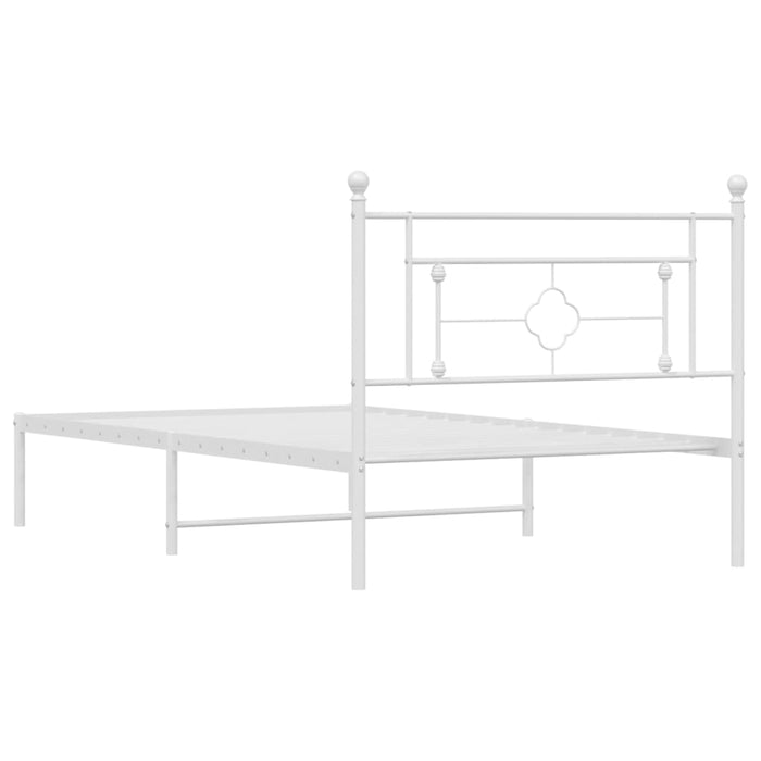 Cadru de pat din metal cu tăblie, alb, 107x203 cm - WALTI WALTI