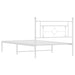 Cadru de pat din metal cu tăblie, alb, 107x203 cm - WALTI WALTI