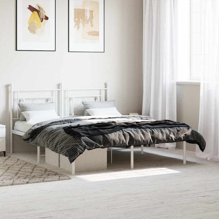 Cadru de pat metalic cu tăblie, alb, 160x200 cm - WALTI WALTI