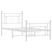 Cadru de pat metalic cu tăblie de cap/picioare, alb, 100x190 cm - WALTI WALTI