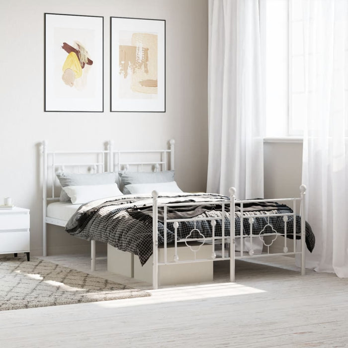 Cadru de pat metalic cu tăblie, alb, 120x190 cm - WALTI WALTI