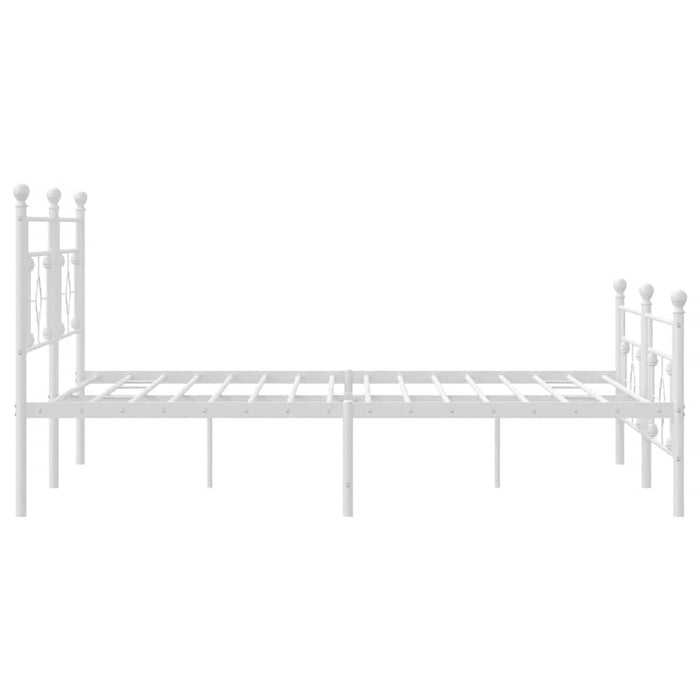 Cadru de pat metalic cu tăblie de cap/picioare, alb, 193x203 cm - WALTI WALTI