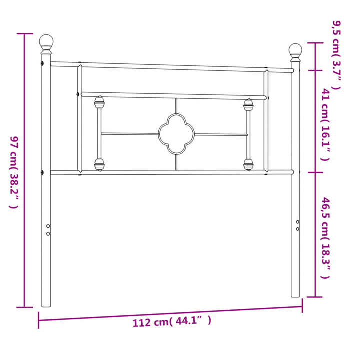 Tăblie de pat metalică, alb, 107 cm - WALTI WALTI